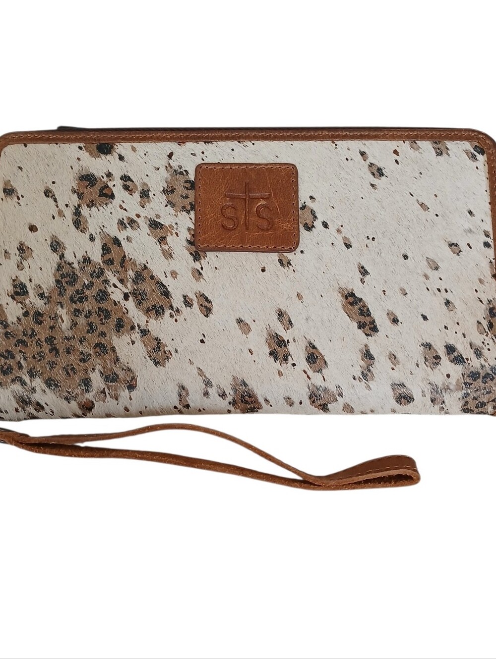 NWOT STS RANCHWEAR Serengeti Bentley Full Grain Leather Zip Wristlet Wallet